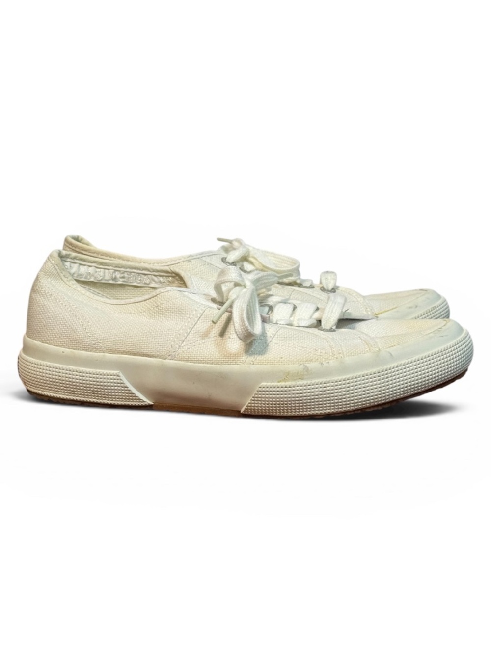 Superga Cotu White Canvas Sneakers Size Women's 8.5/Men's 7 Classic Minimalist